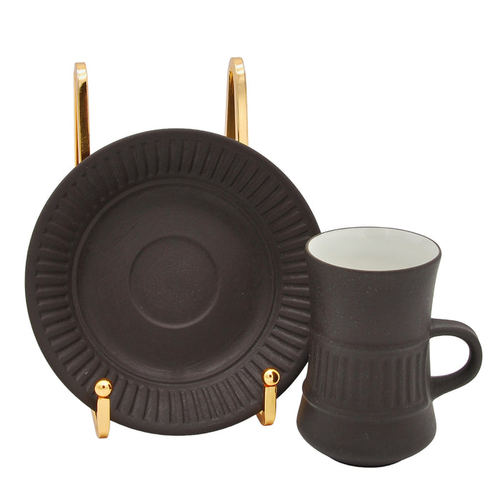 J.H. Quistgaard Flamestone Coffe Cup, vintage Cup & Soucer Quistgaard