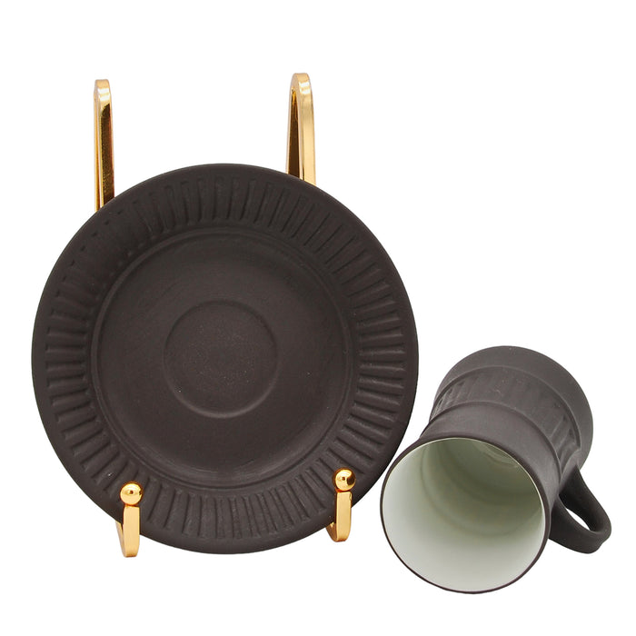 J.H. Quistgaard Flamestone Coffe Cup, vintage Cup & Soucer Quistgaard