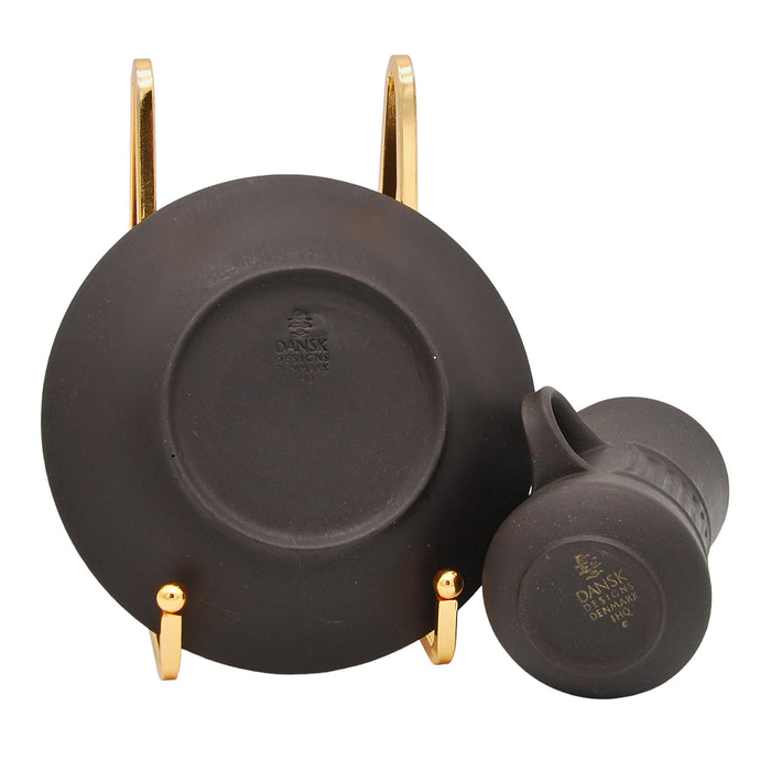 J.H. Quistgaard Flamestone Coffe Cup, vintage Cup & Soucer Quistgaard