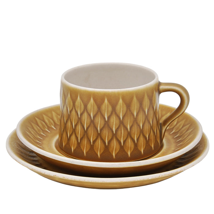 J.H. Quistgaard Relief Tea Cup Trio, vintage Cup, Soucer & plate Quistgaard B&G