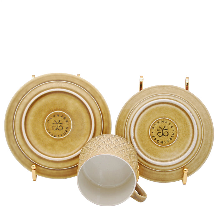 J.H. Quistgaard Relief Tea Cup Trio, vintage Cup, Soucer & plate Quistgaard