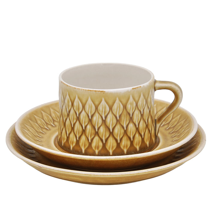 J.H. Quistgaard Relief Tea Cup Trio, vintage Cup, Soucer & plate Quistgaard Nissen
