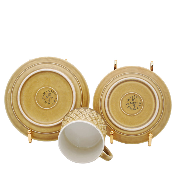 J.H. Quistgaard Relief Tea Cup Trio, vintage Cup, Soucer & plate Quistgaard