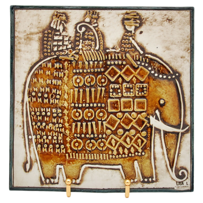 Gustavsberg Lisa Larson Ceramic Plaque Elephant, vintage